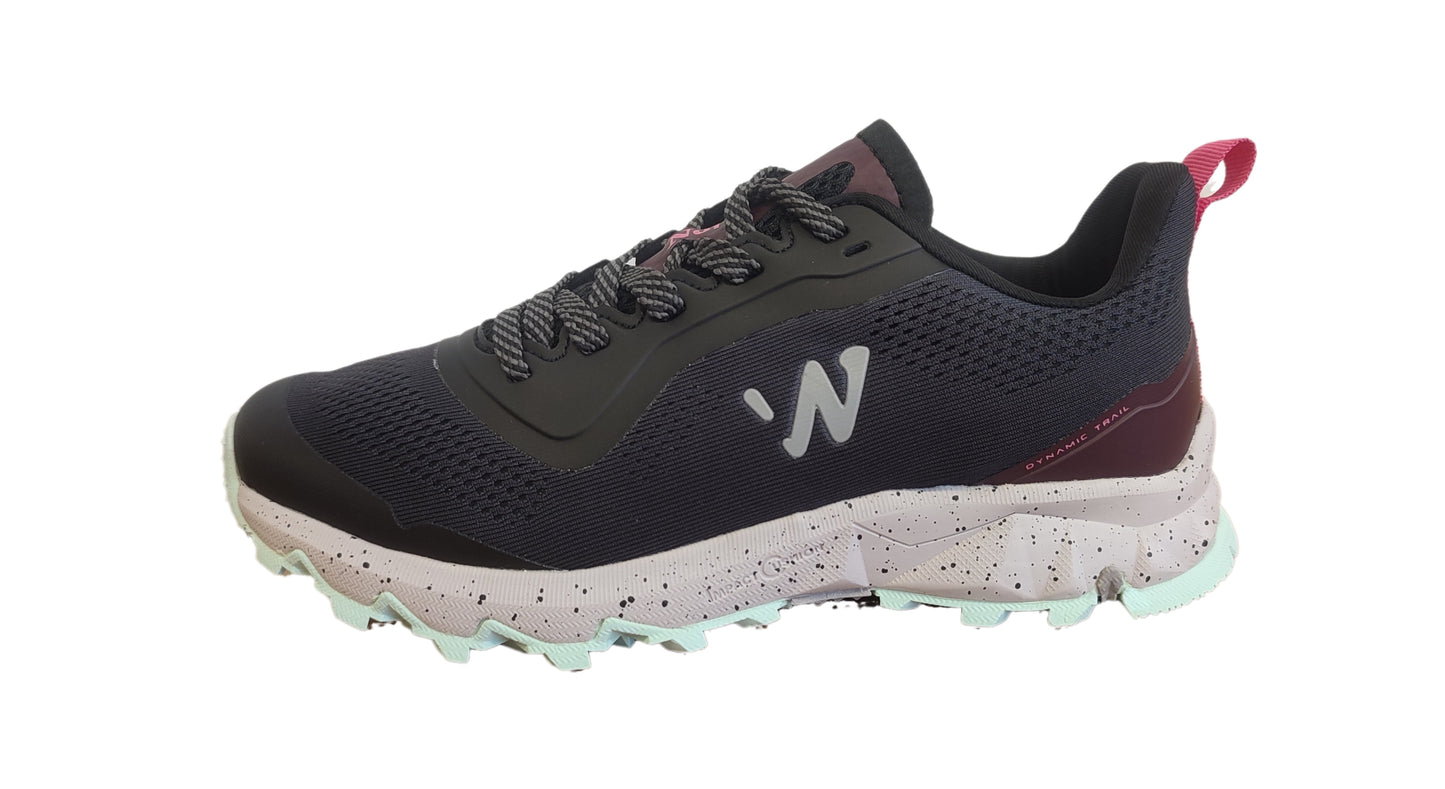 Zapatilla Trail Running Dynamic negro/fucsia